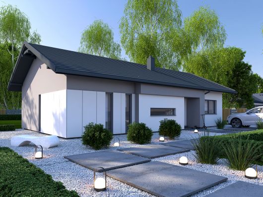 DomPasja 62 - projekt małego domu parterowego z dachem dwuspadowym