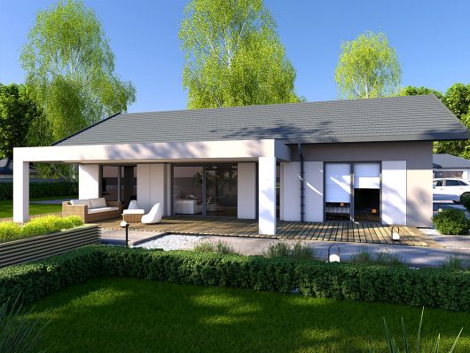 DomPasja 62 - projekt małego domu parterowego z dachem dwuspadowym