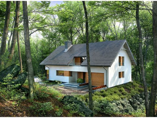 Woodland - funkcjonalny projekt domu z poddaszem
